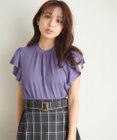 Feroux 【UVケア】スタンドカラーフレアスリーブ Ｔシャツ