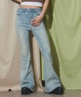 WEGO 【美脚】ダメージフレアデニム