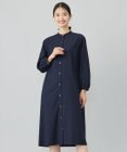 J.PRESS LADIES L 【洗える】T/Rウォッシャブルギャバ バンドカラー ワンピース