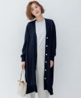 23区 【洗える】シアーコットンナイロン ロングカーディガン
