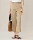 自由区 L 【接触冷感・洗える】コットンサテンストレッチクロップド丈ワイド パンツ