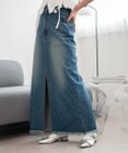 WEGO フリンジロングスリットデニムスカート