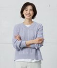 J.PRESS LADIES 【洗える】GIZA MERCERIZE COTTON ケーブル ニット