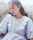 earth music&ecology シアー刺繍レース付け襟