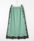 自由区 L 【洗える】サテンレース スカート