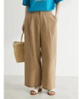 Green Parks 綿麻混タックストレートワイドパンツ