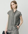 ICB 【CLASSY.掲載】セシェシルキーローン フレンチスリーブボウタイブラウス