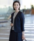 J.PRESS LADIES L 【セットアップ対応・洗える・UVケア・吸水速乾】OXIJEWELストレッチ ノーカラー ジャケット