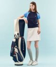 23区GOLF 【WOMEN】合皮×デニム調キャディバッグ 他と被らない 大人ピンクが初登場