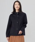 J.PRESS LADIES 【リバーシブル】ウールナイロンリバーチェック スタンドカラー コート