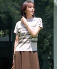 J.PRESS LADIES L 【WEB限定カラーあり・洗える・抗菌防臭】COTTON POLYESTER ボーダー 襟付き ニット