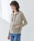 BEIGE， 【洗える】OPTICAL / ペーパーヤーンフーディージップニット