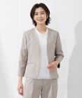 J.PRESS LADIES 【セットアップ対応・洗える・UVケア・速乾】 OXIJEWELストレッチ ノーカラー ジャケット