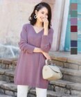 Tiaclasse L 【洗える】幅広く活躍が期待できるVネックリブニットチュニック