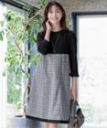 Tiaclasse 【洗える】チェックコンビエンパイアワンピース