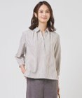 J.PRESS LADIES S 【一枚で着映え】リネンMIX ストライプ スッキパー ブラウス