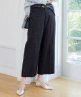 自由区 S 【UVカット・接触冷感・洗える】コットンサテンクロップド丈ワイドストレート パンツ
