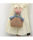 UNBILLION カシュカシュ cachecache / 下がりリボン柄編みトートバッグ
