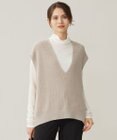 自由区 S 【洗える】コットンウールミドルゲージニット ベスト