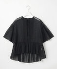 23区 S 【GOLD LABEL】コットンオーガンジー ピンタックリボン ペプラムブラウス