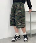 WEGO 【ウエストゴム】スウェットカーゴハーフパンツ
