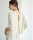 YECCA VECCA 2wayリボンフリンジニットカーディガン