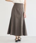 earth music&ecology 裾フレアチェックスカート