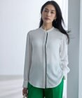 ICB 【新色追加・WEB限定カラーあり】BackSatinAmunzen バンドカラーブラウス
