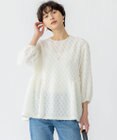 23区 L 【洗える】シアーカットジャカード ブラウス