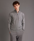 JOSEPH ABBOUD カシミヤブレンド ハイネック ZIP プルオーバーニット