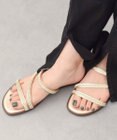 INTER-CHAUSSURES 【ITALIAN SHOEMAKERS】ラインストーンストラップフラットサンダル