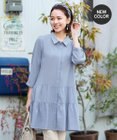 Tiaclasse L 【洗える】1枚で大人華やぐ2段ティアードシャツチュニック