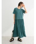 Green Parks カットソー異素材ドッキングワンピース