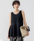 23区 L 【洗える】ナチュラルコットンベア タフタコンビ タンクトップ