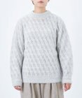 muuc 〈高品質シルク＆アンゴラモヘア〉模様編み ボトルネックセーター