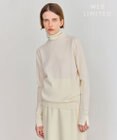 BEIGE， 【WEB限定・洗える】ALSACE / パール釦タートルネックウールニット