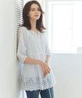 23区 【SLOW/洗える】エンブロイダリーレース ブラウス