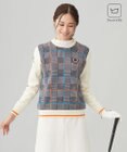 23区GOLF 【WOMEN】チェックジャガード クルーネック ニット