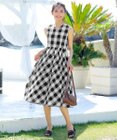 Tiaclasse L 【袖が選べる・洗える】大柄ギンガムチェックワンピース