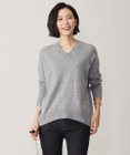 J.PRESS LADIES L 【洗える】CASHMERE BLEND Vネック ニット
