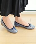nouvelleRobe Oū 【本革・高反発】Roundラウンドトゥ ネイビーメタリックバレエシューズ