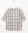 J.PRESS LADIES 【洗える】ドライタッチドビーチェック ブラウス