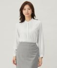 J.PRESS LADIES 【洗える】ヌーディスバックサテン タックプリーツ ブラウス