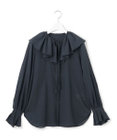 23区 L 【GOLD LABEL】シアーコットン ラッフル襟 ブラウス