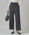 ICB L 【洗える】ウールワッシャーツイル ワイドストレートパンツ