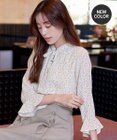 Tiaclasse 【新色追加・洗える】フレアスリーブ花柄リボンブラウス