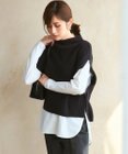 23区 L 【洗える】コットンリリー モックネックニットベスト