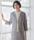 J.PRESS LADIES L 【定番人気・セットアップ対応】OXIJEWEL ストレッチ ノーカラー ジャケット