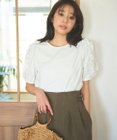 Feroux 【洗える】袖フリルチュニック ブラウス