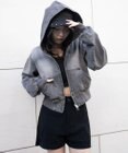 WEGO デニムショートフードブルゾン